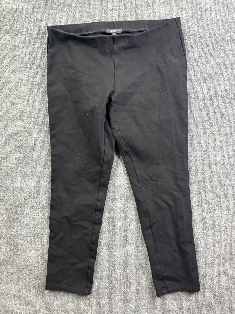 Eileen Fisher Leggings Womens PM Black High Rise Ankle Pants Stretch Knit